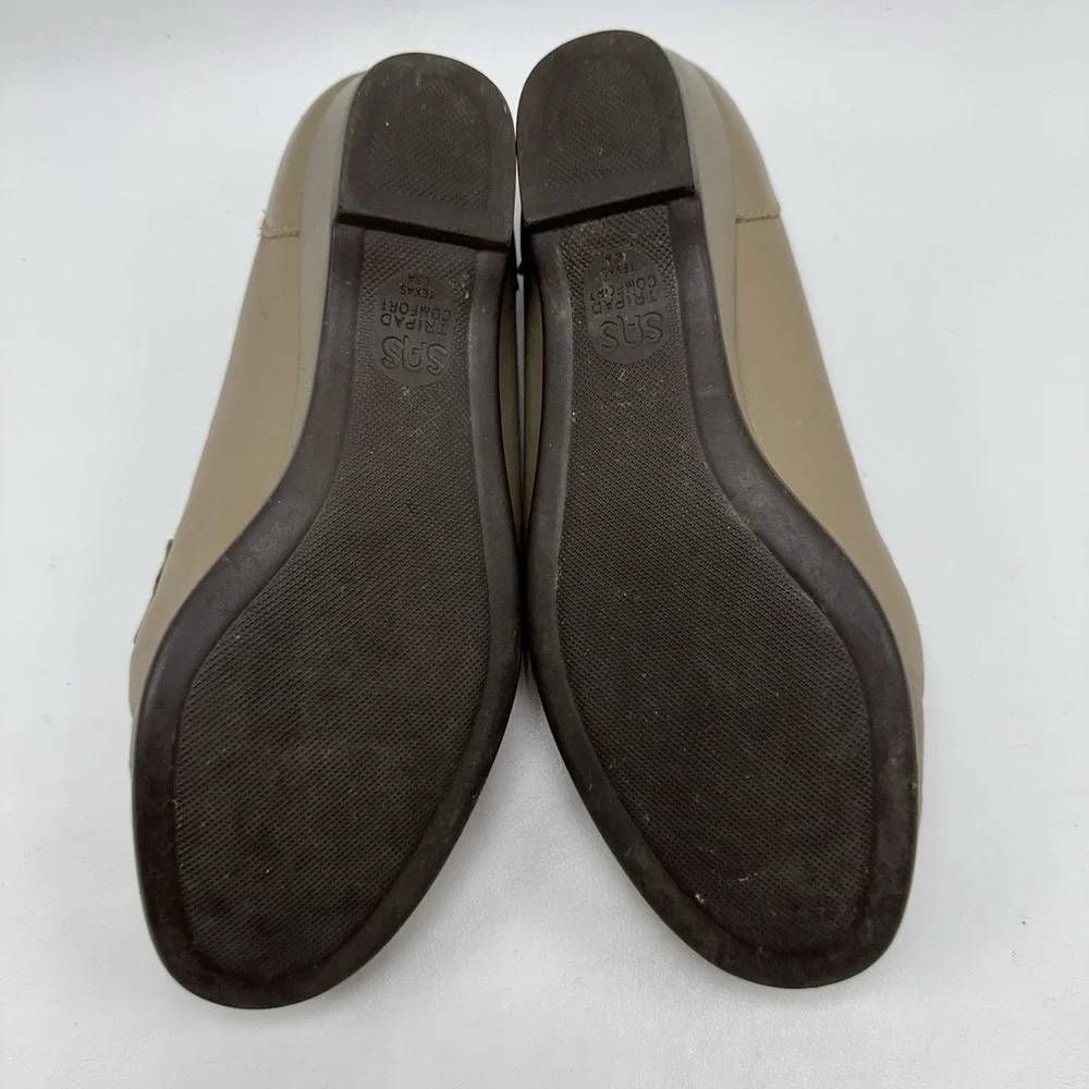 SAS Women's Easier Bone Leather Slip On Loafers Comfort Shoes USA Size‎ 6.5 M